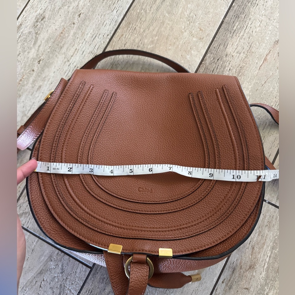 Chloe Marcie Saddle Bag in Grained Leather - Picture 12 of 14